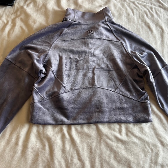 Lululemon Scuba Oversized Funnel-Neck Half Zip Velvet Sweater Sweatshirt Purple - Picture 12 of 15